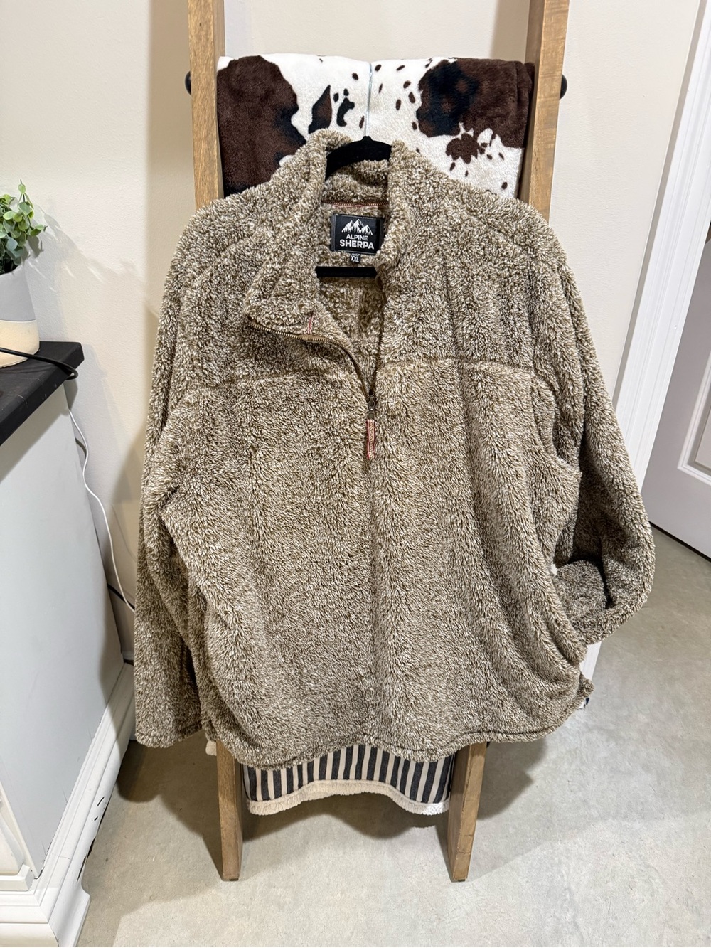 Alpine Sherpa Teddy Jacket - Taupe Brown